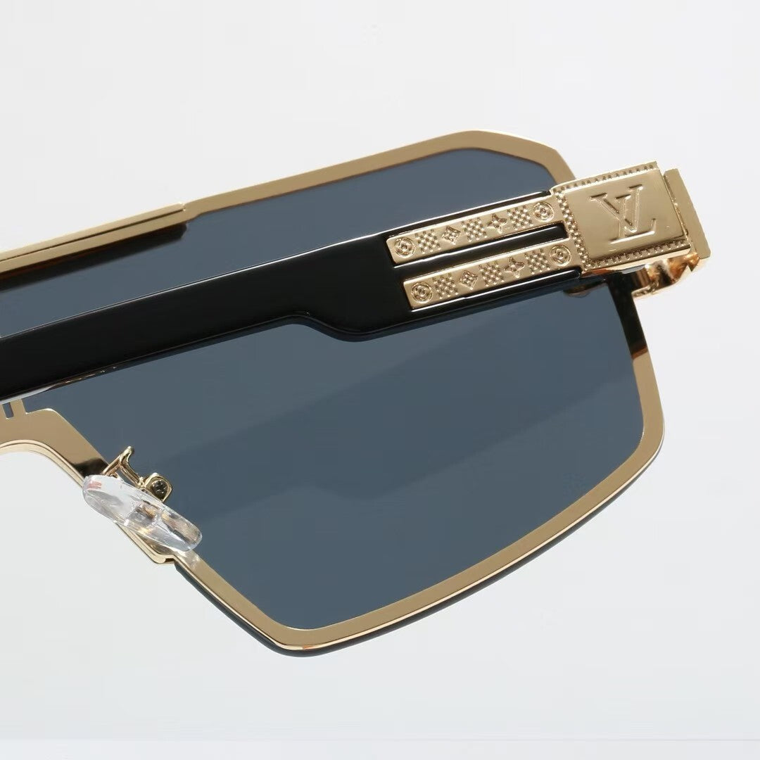 Shield Sunglasses with Side Metal Logo