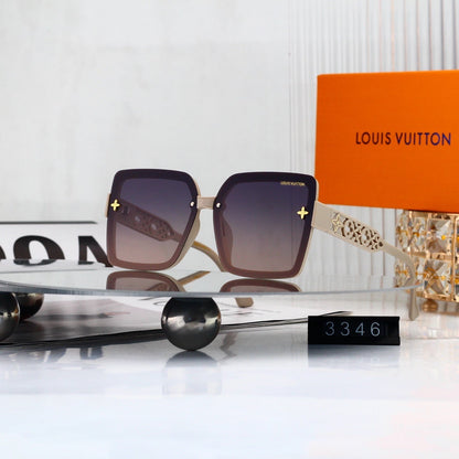 Oversized Square Sunglasses with Cut-out Star Accents 3346