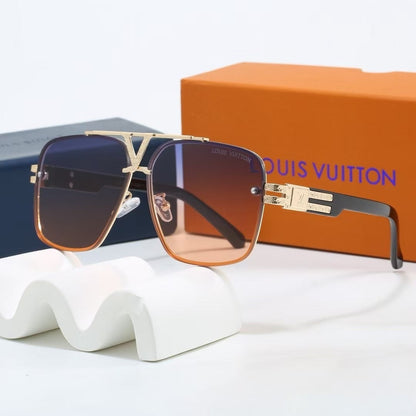 V-Logo Double Bridge Aviator Sunglasses