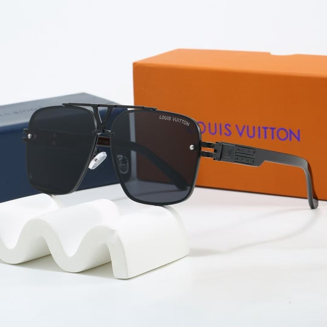 V-Logo Double Bridge Aviator Sunglasses