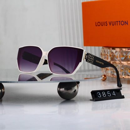 V-Logo Oversized Sunglasses with Monogram Temples (Model 3854)