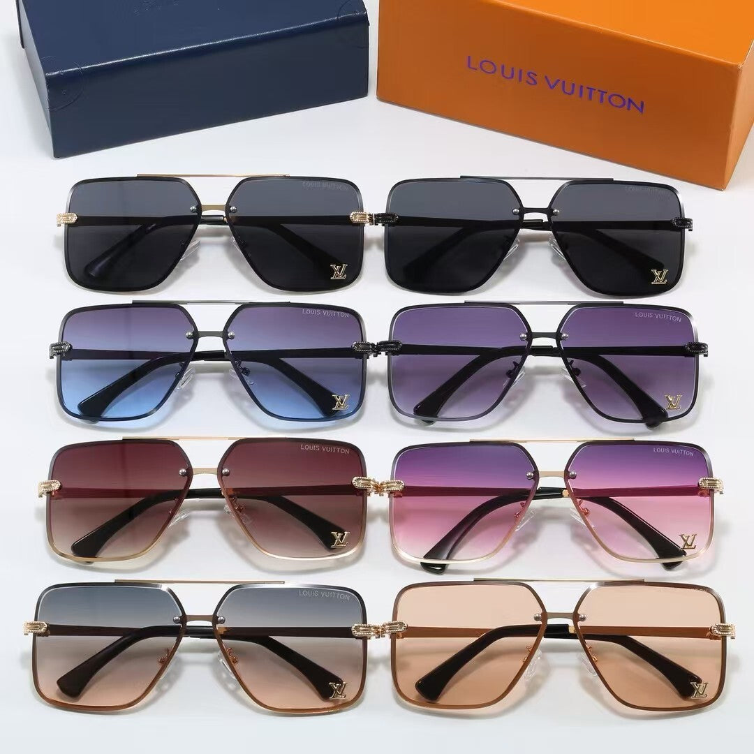 Metal Double Bridge Oversized Sunglasses