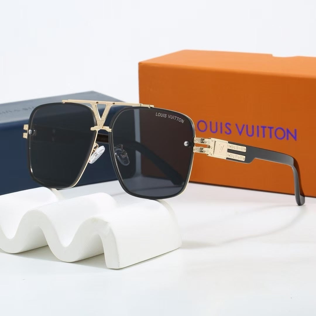 V-Logo Double Bridge Aviator Sunglasses
