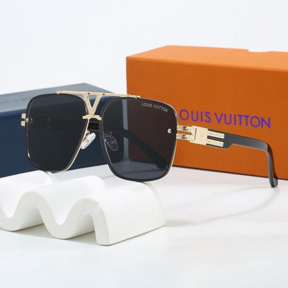 V-Logo Double Bridge Aviator Sunglasses