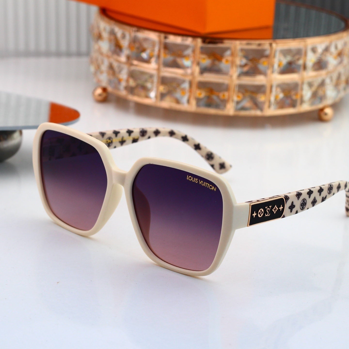 Monogram Temples Oversized Sunglasses 4054