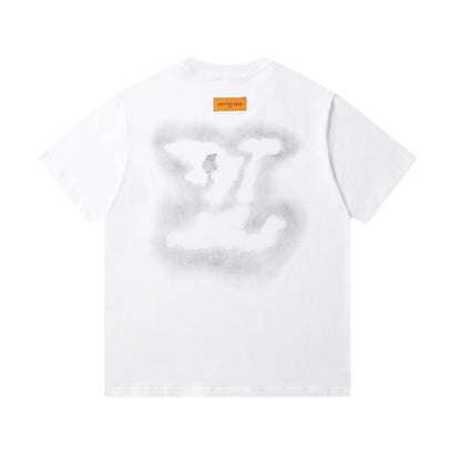Lnk-dyed printed T-shirt