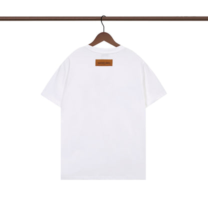 Fashion asymmetric checkerboard T-shirt