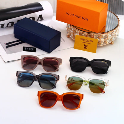 Square Sunglasses with Metal Side Detail  6163