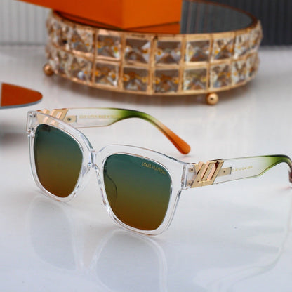Square Sunglasses with Metal Side Detail  6163