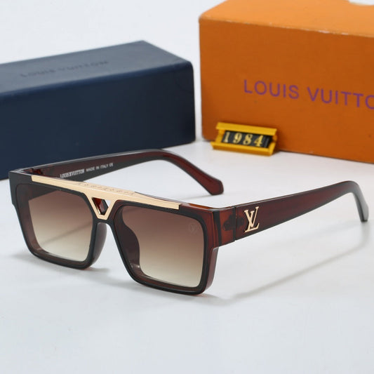 Geometric Vanguard Oversized Sunglasses with Metal Triangle Detail (Model 1984)