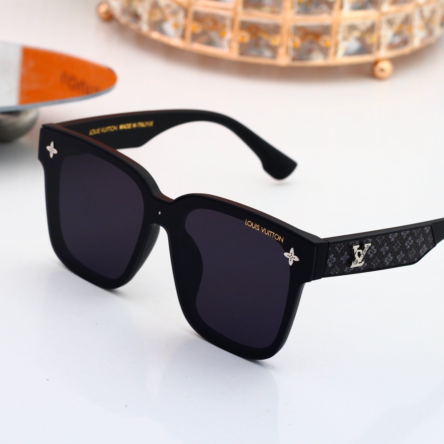 Oversized Sunglasses with Monogram Temples 4037