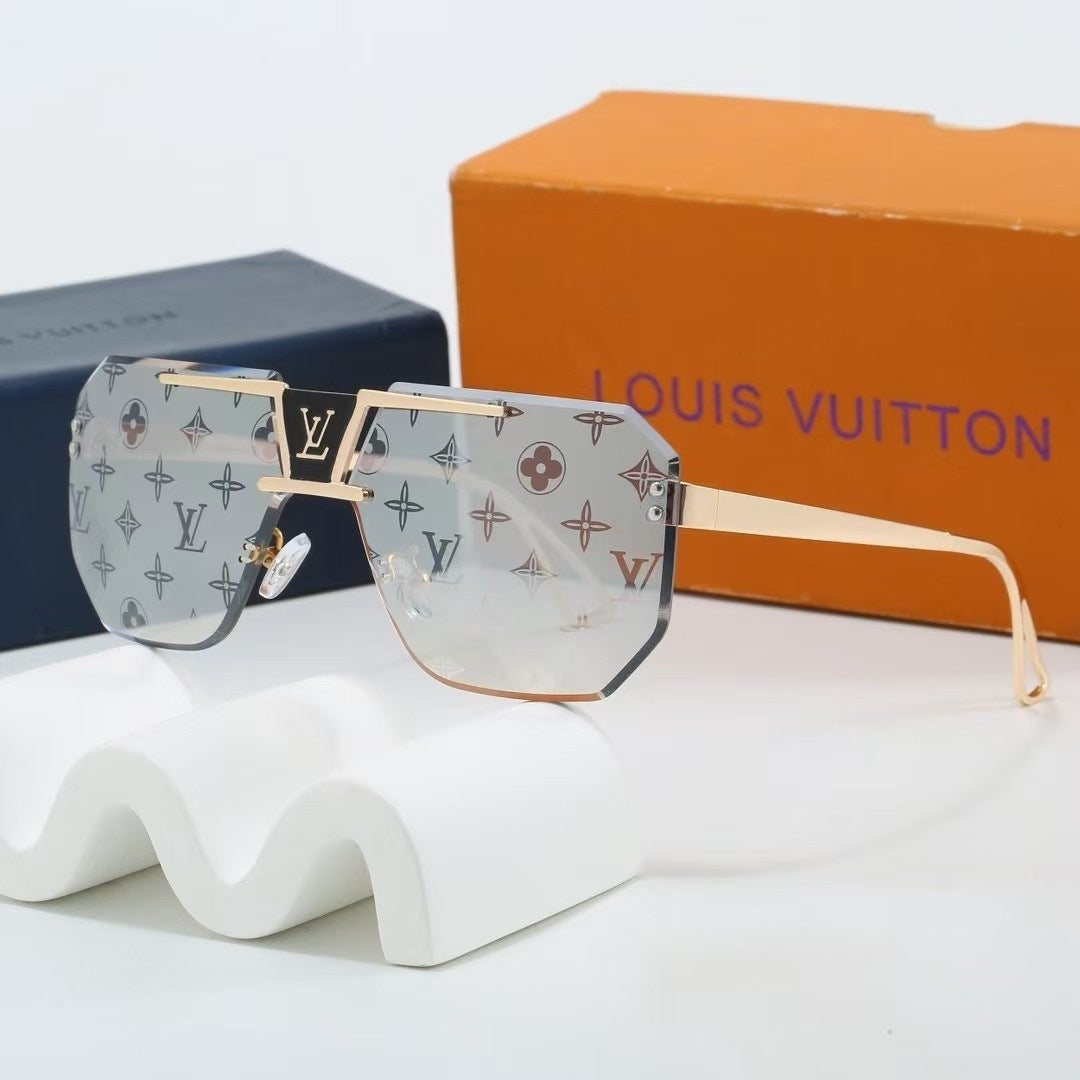 Frameless Polygonal Metal Beam Sunglasses