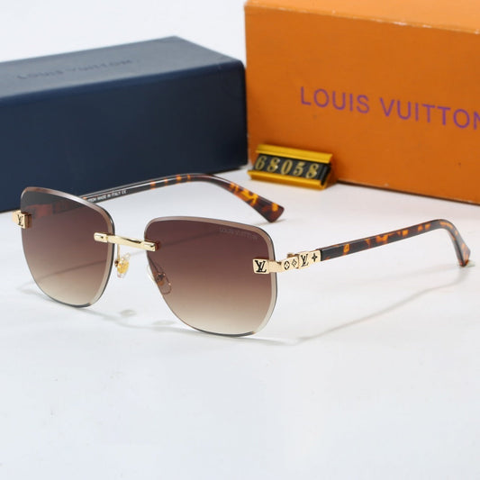 Metal Plaque Rimless Sunglasses