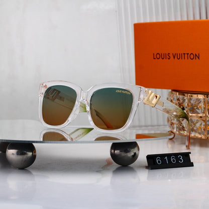Square Sunglasses with Metal Side Detail  6163