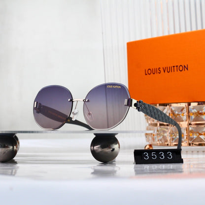Rimless Sunglasses with Clover Detail (Model 3533)