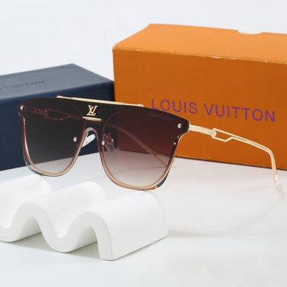 Metal Beam Rimless Oversized Sunglasses