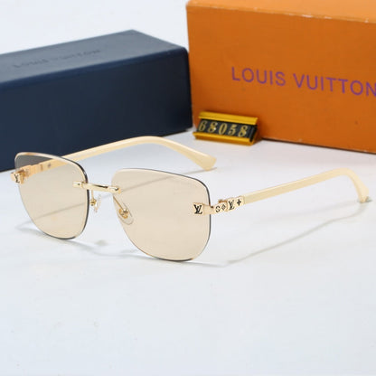 Metal Plaque Rimless Sunglasses