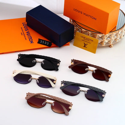 Rimless Sunglasses with Clover Detail (Model 3533)