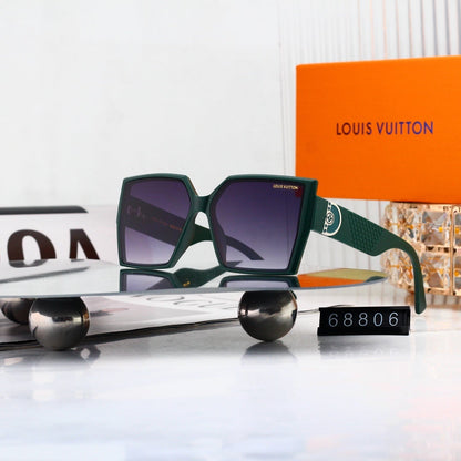 Geometric Hollow-out Metal Decorated Sunglasses 68806