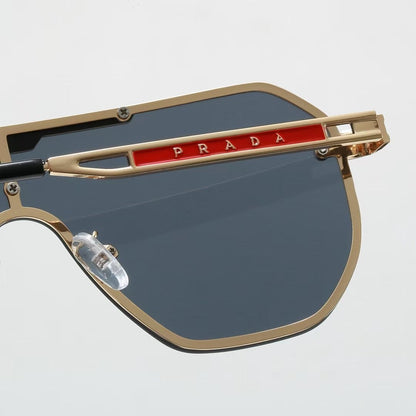 Metal Oversized Pilot Polarized Sunglasses