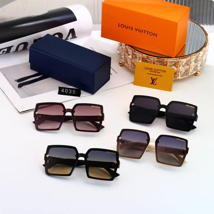 Oversized Sunglasses with Patterned Temples  4035