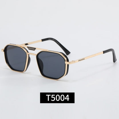 Classic Metal Frame Polygon Sunglasses Male Retro 5004