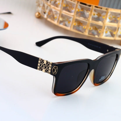 Square Frame Sunglasses with Side Metal Pattern  6117