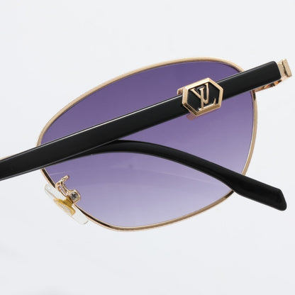 Thin Metal Frame Geometric Sunglasses SH315
