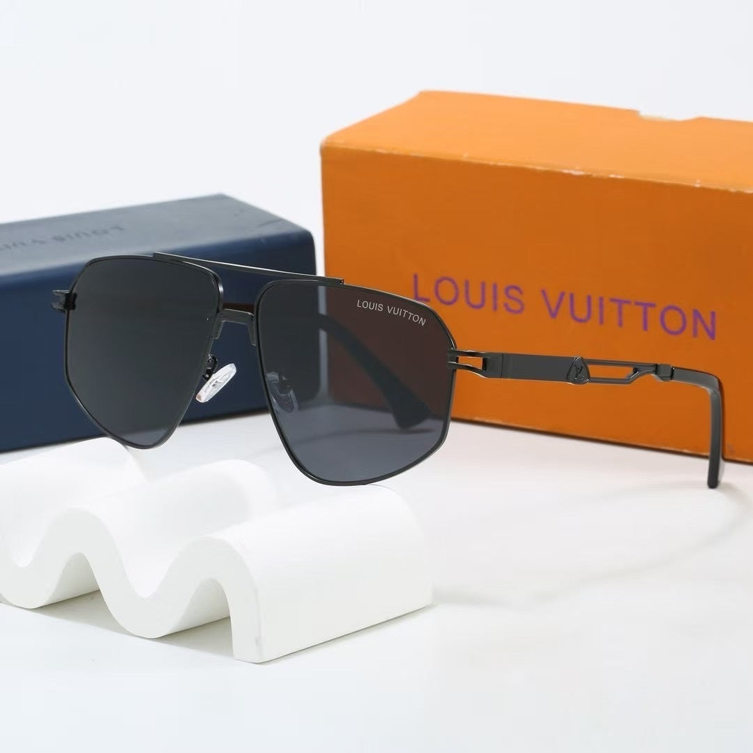 Metal Vanguard Double Bridge Aviator Sunglasses