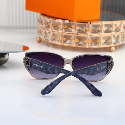 V-Logo Oversized Sunglasses with Monogram Temples (Model 3883)