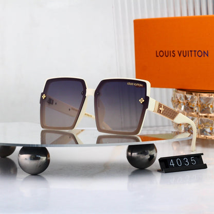 Oversized Sunglasses with Patterned Temples  4035