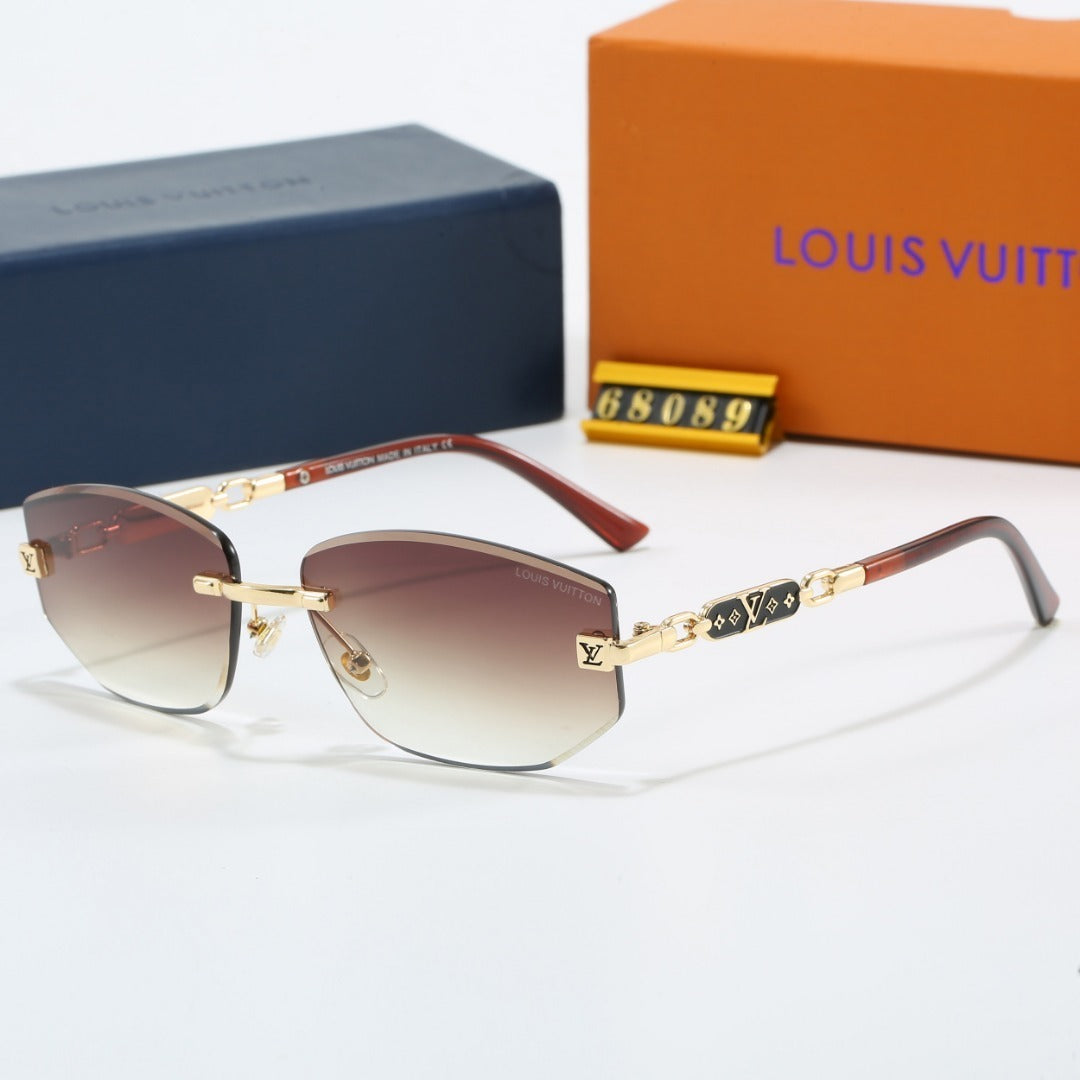 Rimless Polygon Sunglasses with Monogram Details  68089
