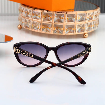 V-Logo Cat Eye Sunglasses with Monogram Temples (Model 3880)