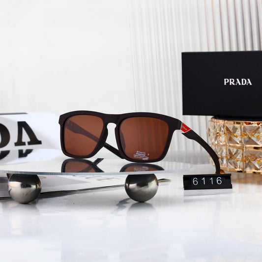 Trendy Metal Logo Polygon Sunglasses Female Stylish 6116