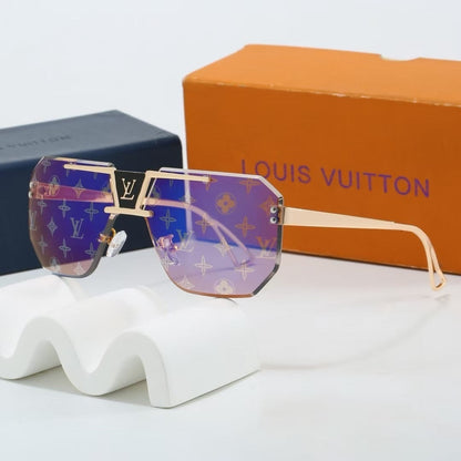 Frameless Polygonal Metal Beam Sunglasses