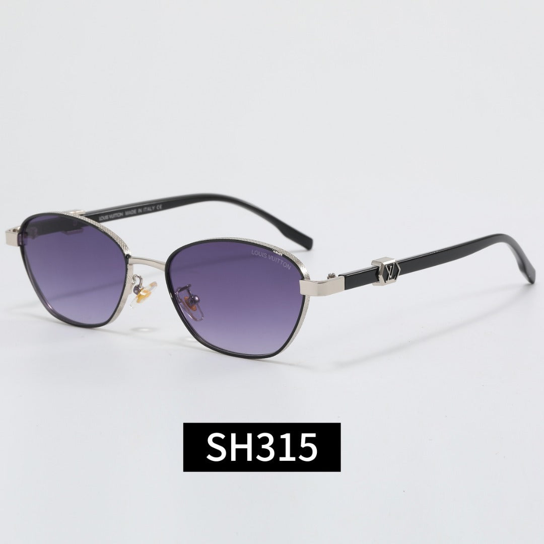 Thin Metal Frame Geometric Sunglasses SH315
