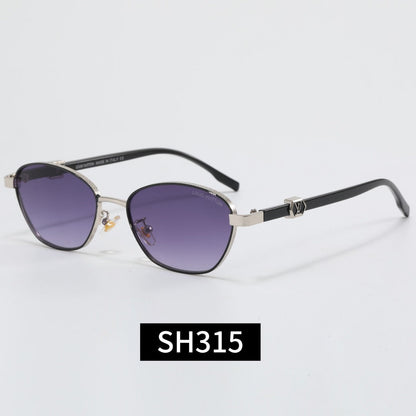 Thin Metal Frame Geometric Sunglasses SH315