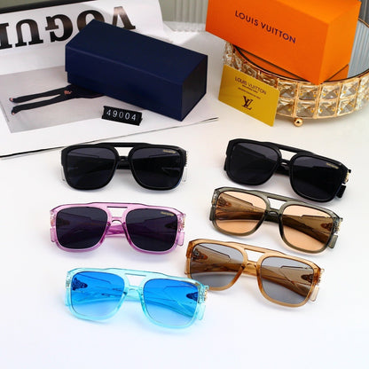 Double-Bridge Aviator-Style Oversized Sunglasses 49004