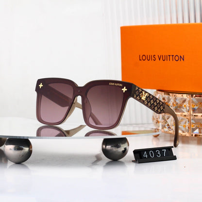 Oversized Sunglasses with Monogram Temples 4037