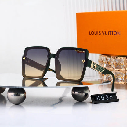 Oversized Sunglasses with Patterned Temples  4035