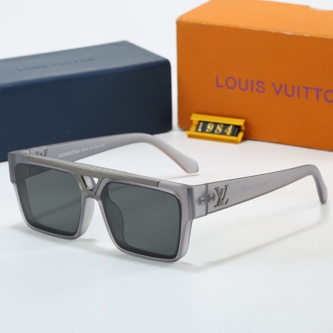 Geometric Vanguard Oversized Sunglasses with Metal Triangle Detail (Model 1984)