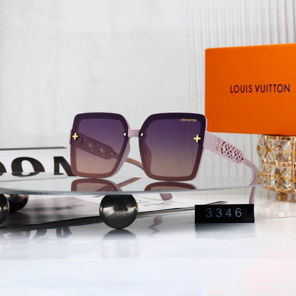 Oversized Square Sunglasses with Cut-out Star Accents 3346