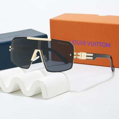 Shield Sunglasses with Side Metal Logo