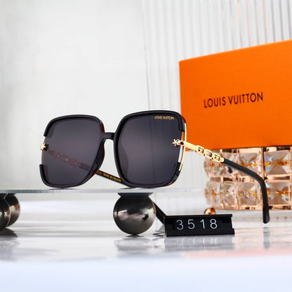 Oversized Sunglasses with Metal Chain Detail (Model 3518)