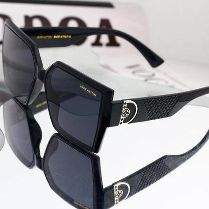 Geometric Hollow-out Metal Decorated Sunglasses 68806