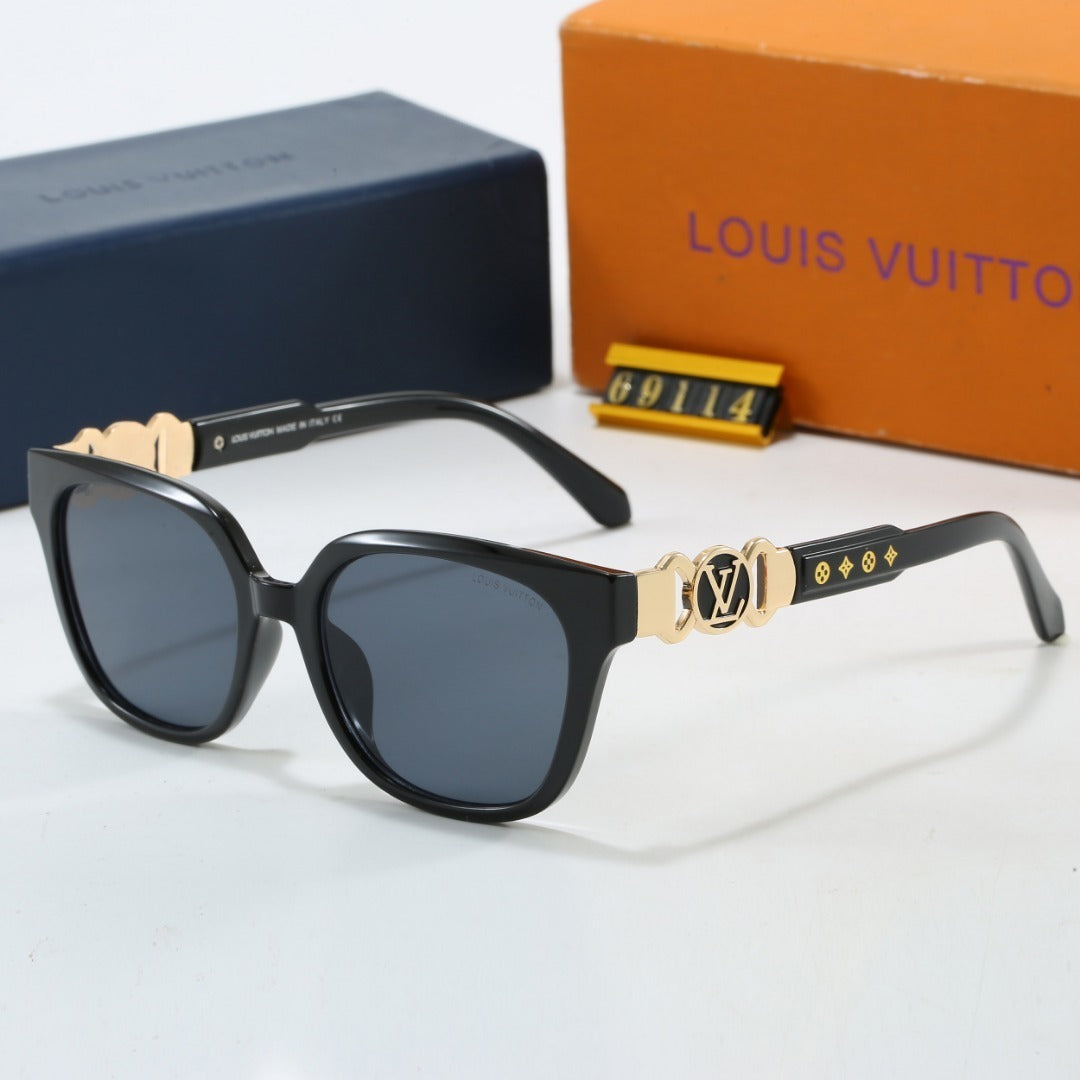 Elegant Whispers Oversized Sunglasses with Monogram Detail (Model 69114)
