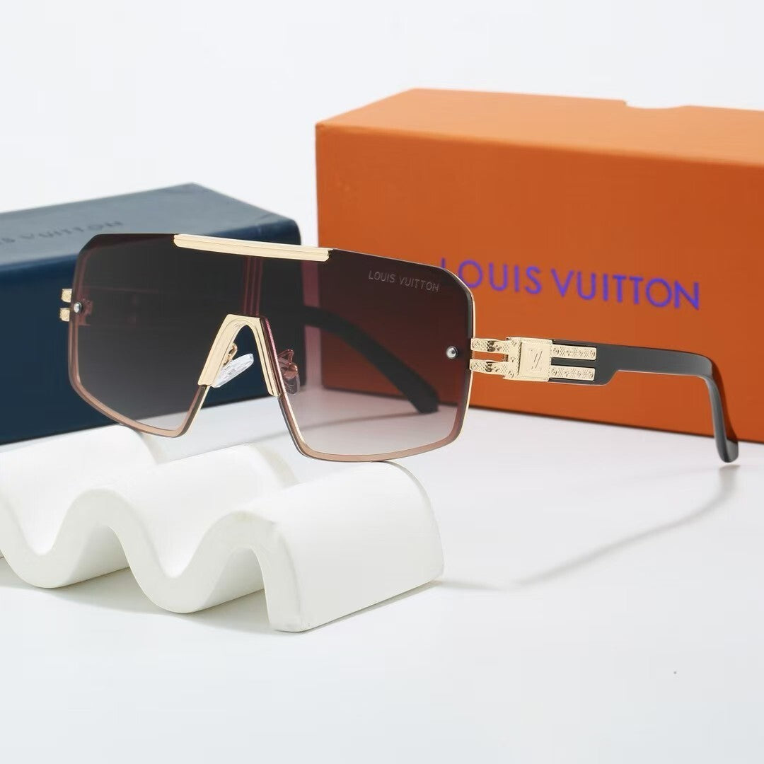 Shield Sunglasses with Side Metal Logo