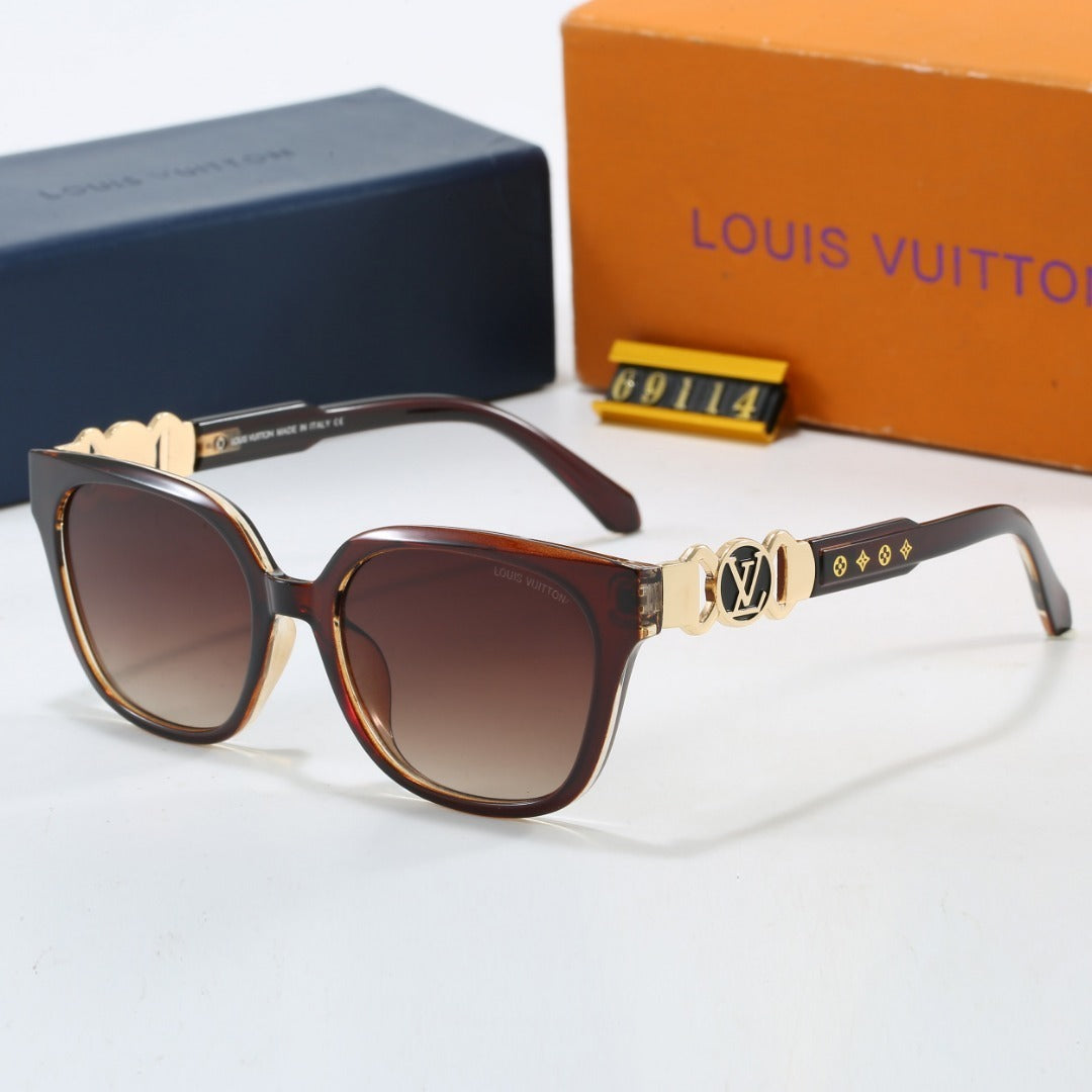 Elegant Whispers Oversized Sunglasses with Monogram Detail (Model 69114)