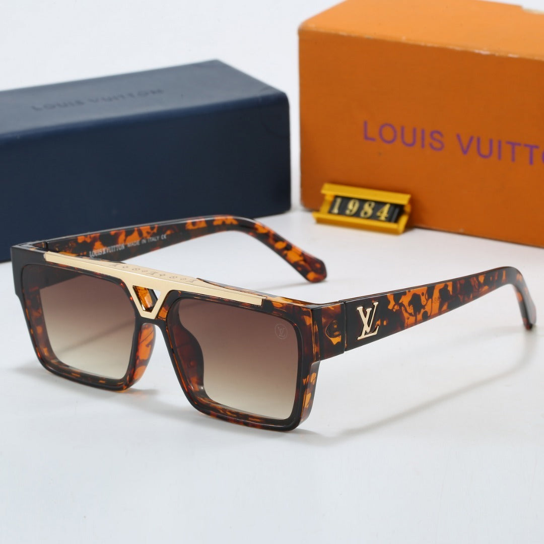Geometric Vanguard Oversized Sunglasses with Metal Triangle Detail (Model 1984)