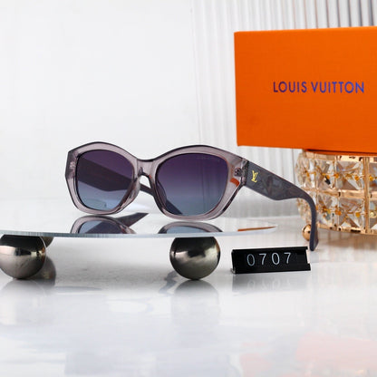 Irregular Square Frame Sunglasses with Side Metal Logo  0707